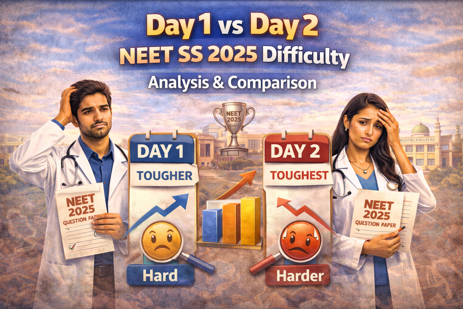Day 1 vs Day 2 NEET SS 2025 Difficulty: Analysis & Comparison